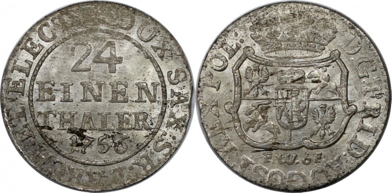 1/24 Taler 1756 FWoF
Altdeutsche Münzen und Medaillen, SACHSEN - ALBERTINE. Fri...