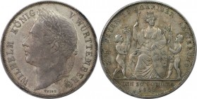 Gulden 1841 
Altdeutsche Münzen und Medaillen, WÜRTTEMBERG. Wilhelm I. (1816-1864). Gulden 1841, 25.Regierungsjubilaum. Silber. KM 588, AKS 123, Jaeg...
