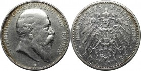 5 Mark 1902 G
Deutsche Münzen und Medaillen ab 1871, REICHSSILBERMÜNZEN, Baden, Friedrich I. (1852-1907). 5 Mark 1902 G, Silber. Jaeger 33. Sehr schö...