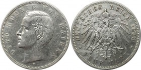 5 Mark 1903 D
Deutsche Münzen und Medaillen ab 1871, REICHSSILBERMÜNZEN, Bayern, Otto (1886-1913). 5 Mark 1903 D, Silber. Jaeger 46. Sehr schön