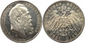 3 Mark 1911 D
Deutsche Münzen und Medaillen ab 1871, REICHSSILBERMÜNZEN, Bayern. Prinzregent Luitpold (1886-1912). 3 Mark 1911 D, zum 90-jähr. Geb. m...