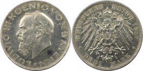 3 Mark 1914 D
Deutsche Münzen und Medaillen ab 1871, REICHSSILBERMÜNZEN, Bayern. Ludwig III. (1913-1918). 3 Mark 1914 D, Silber. Jaeger 52. Vorzüglic...