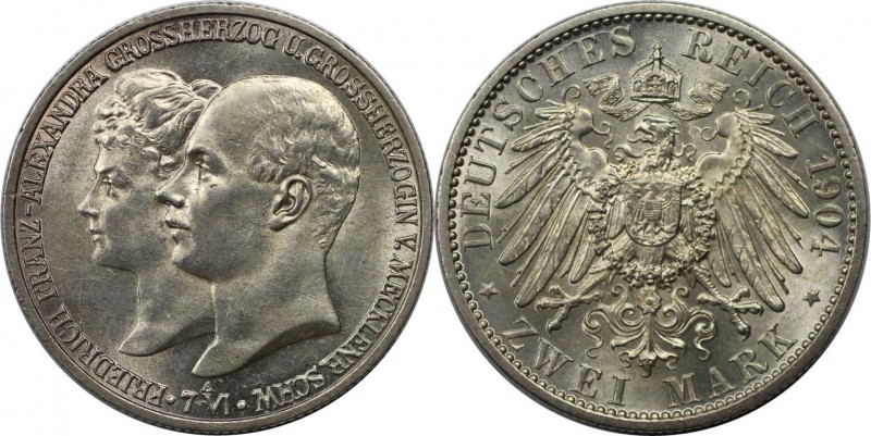 2 Mark 1904 A
Deutsche Münzen und Medaillen ab 1871, REICHSSILBERMÜNZEN, Meckle...