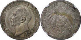 3 Mark 1913 A
Deutsche Münzen und Medaillen ab 1871, REICHSSILBERMÜNZEN, Mecklenburg-Schwerin. Adolf Friedrich V. (1904-1914). 3 Mark 1913 A, Silber....