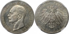 5 Mark 1900 A
Deutsche Münzen und Medaillen ab 1871, REICHSSILBERMÜNZEN, Oldenburg, Friedrich August (1900-1918). 5 Mark 1900 A, Silber. KM 203. Jaeg...