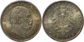 2 Mark 1876 A
Deutsche Münzen und Medaillen ab 1871, REICHSSILBERMÜNZEN, Preußen. Wilhelm I. (1861-1888). 2 Mark 1876 A, Silber. Jaeger 96. NGC MS-64...