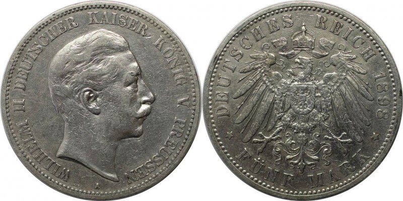 5 Mark 1898 A
Deutsche Münzen und Medaillen ab 1871, REICHSSILBERMÜNZEN, Preuße...