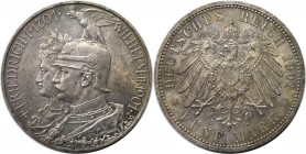 5 Mark 1901 
Deutsche Münzen und Medaillen ab 1871, REICHSSILBERMÜNZEN, Preußen, Wilhelm II. (1888-1918). 5 Mark 1901, 200 jähriges Bestehen des Köni...