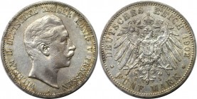 5 Mark 1902 A
Deutsche Münzen und Medaillen ab 1871, REICHSSILBERMÜNZEN, Preußen, Wilhelm II. (1888-1918). 5 Mark 1902 A, Silber. AKS129. Sehr schön-...