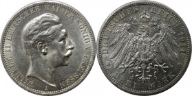 3 Mark 1911 A
Deutsche Münzen und Medaillen ab 1871, REICHSSILBERMÜNZEN, Preußen, Wilhelm II. (1888-1918). 3 Mark 1911 A, Silber. Jaeger 103. Vorzügl...