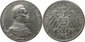 3 Mark 1913 A
Deutsche Münzen und Medaillen ab 1871, REICHSSILBERMÜNZEN, Preußen, Wilhelm II. (1888-1918). 3 Mark 1913 A, 25 jähriges Regierungsjubil...