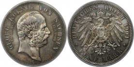 5 Mark 1904 E
Deutsche Münzen und Medaillen ab 1871, REICHSSILBERMÜNZEN, Sachsen, Georg (1902-1904). 5 Mark 1904 E, auf seinen Tod. Silber. KM 1262. ...