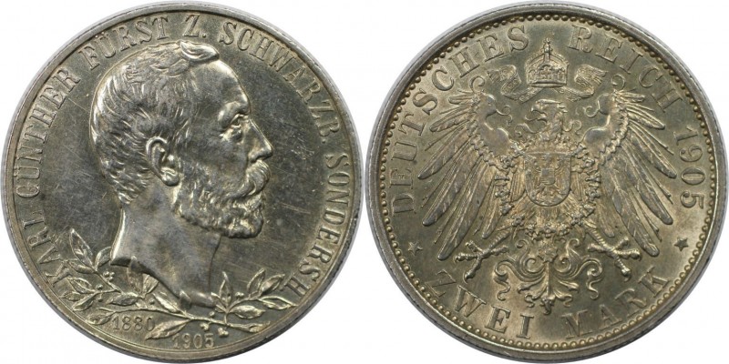 2 Mark 1905 A
Deutsche Münzen und Medaillen ab 1871, REICHSSILBERMÜNZEN, Schwar...