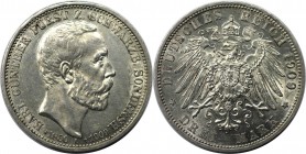 3 Mark 1909 A
Deutsche Münzen und Medaillen ab 1871, REICHSSILBERMÜNZEN, Schwarzburg-Sondershausen. Karl Günther (1880-1909). 3 Mark 1909 A, auf sein...