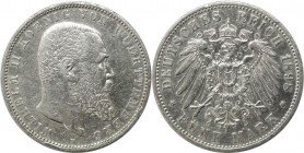 5 Mark 1898 F
Deutsche Münzen und Medaillen ab 1871, REICHSSILBERMÜNZEN, Württemberg, Wilhelm II. (1891-1918). 5 Mark 1898 F, Silber. Jaeger 176. Seh...