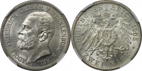 2 Mark 1905 A
Deutsche Münzen und Medaillen ab 1871, REICHSSILBERMÜNZEN, Mecklenburg-Strelitz. Adolf Friedrich V. (1904-1914). 2 Mark 1905 A, Silber....
