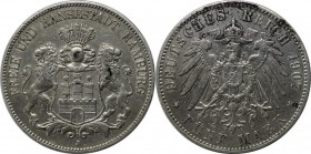 5 Mark 1907 J
Deutsche Münzen und Medaillen ab 1871, REICHSSILBERMÜNZEN, Hamburg. 5 Mark 1907 J, Silber. Jaeger 65. Sehr schön