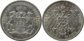 3 Mark 1913 J
Deutsche Münzen und Medaillen ab 1871, REICHSSILBERMÜNZEN, Hamburg. 3 Mark 1913 J, Silber. Jaeger 64. Vorzüglich