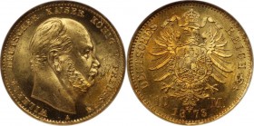 10 Mark 1873 A
Deutsche Münzen und Medaillen ab 1871, REICHSGOLDMÜNZEN, Preußen, Wilhelm I. (1861-1888). 10 Mark 1873 A, Berlin. Gold. KM 502. NGC MS...