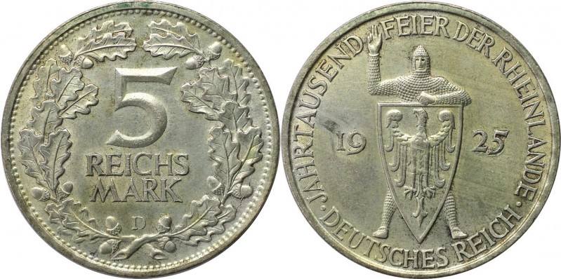 5 Reichsmark 1925 D
Deutsche Münzen und Medaillen ab 1871, WEIMARER REPUBLIK. 5...