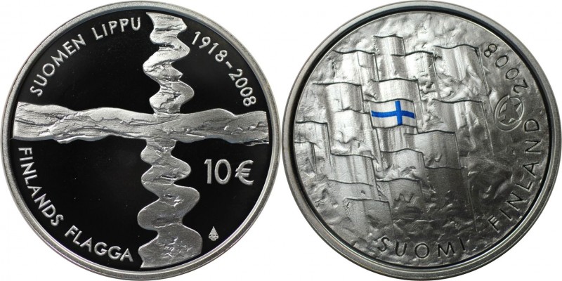 10 Euro 2008 
Europäische Münzen und Medaillen, Finnland / Finland. 90. Jahrest...