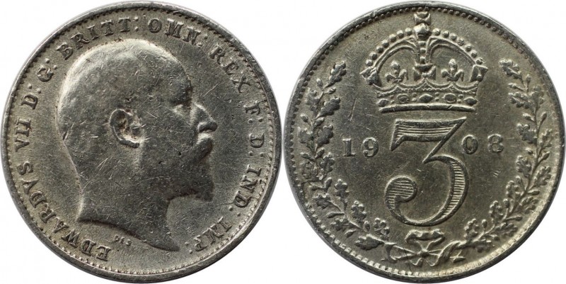 3 Pence 1908 
Europäische Münzen und Medaillen, Großbritannien / Vereinigtes Kö...