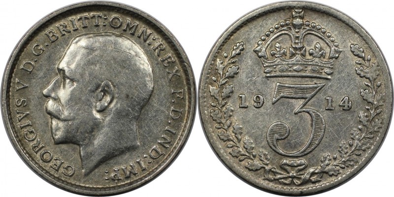 3 Pence 1914 
Europäische Münzen und Medaillen, Großbritannien / Vereinigtes Kö...