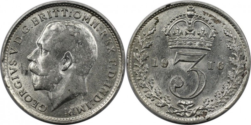 3 Pence 1916 
Europäische Münzen und Medaillen, Großbritannien / Vereinigtes Kö...