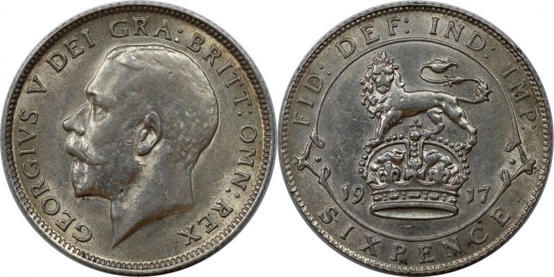 6 Pence (Sixpence) 1917 
Europäische Münzen und Medaillen, Großbritannien / Ver...