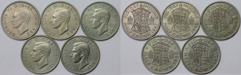 Lot von 5 Münzen 1947-1951 
Europäische Münzen und Medaillen, Großbritannien / ...