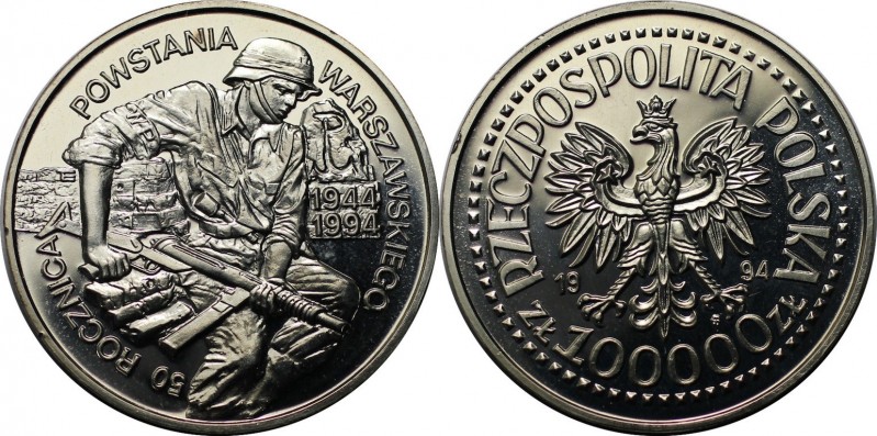 100000 Zlotych 1994 
Europäische Münzen und Medaillen, Polen / Poland. 50. Jahr...