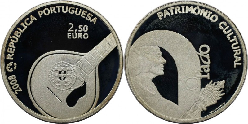 2 1/2 Euro 2008 
Europäische Münzen und Medaillen, Portugal. "Fado". 2 1/2 Euro...