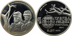 2 1/2 Euro 2011 
Europäische Münzen und Medaillen, Portugal. Hermenegildo Capelo und Robert Ivens. 2 1/2 Euro 2011, Silber. Polierte Platte