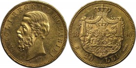 20 Lei 1890 B
Europäische Münzen und Medaillen, Rumänien / Romania. Carol I. als König (1881-1914), Bukarest. 20 Lei 1890 B, (900 fein, Stempel von W...