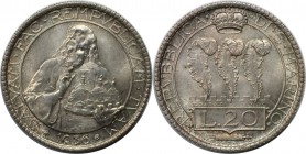20 Lire 1936 R
Europäische Münzen und Medaillen, San Marino. 20 Lire 1936 R, Silber. KM 11. Stempelglanz