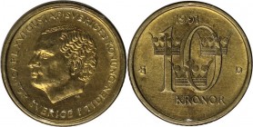 10 Kronor 1991 D
Europäische Münzen und Medaillen, Schweden / Sweden. Carl XVI. Gustaf. 10 Kronor 1991 D, KM 877. Vorzüglich. Kl.Kratzer