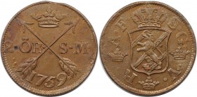2 Öre 1759 S.M
Europäische Münzen und Medaillen, Schweden / Sweden. Adolf Frederick. 2 Öre 1759 S.M, Kupfer. Sehr schön