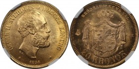 20 Kronor 1874 ST
Europäische Münzen und Medaillen, Schweden / Sweden. Oscar II. 20 Kronor 1874 ST, Gold. KM 733. NGC MS-65