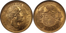 20 Kronor 1887 EB
Europäische Münzen und Medaillen, Schweden / Sweden. Oscar II. 20 Kronor 1887 EB, Stockholm. Gold. KM 748. NGC MS-65