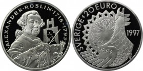 Medaille 1997 
Europäische Münzen und Medaillen, Schweden / Sweden. ALEXANDER ROSLIN. Medaille "20 Euro" 1997, Silber. Polierte Platte