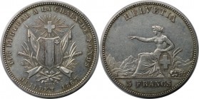 5 Francs 1863 
Europäische Münzen und Medaillen, Schweiz / Switzerland. 5 Francs 1863, Silber. KM X# S7. Vorzüglich