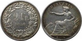 2 Franken 1850 A
Europäische Münzen und Medaillen, Schweiz / Switzerland. 2 Franken 1850 A, Helvetia. Silber. KM 10. Sehr schön-vorzüglich