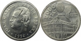 2000 Pesetas 1994 
Europäische Münzen und Medaillen, Spanien / Spain. "Madrid - Asamblea F.M.I". 2000 Pesetas 1994, Silber. KM 937. Stempelglanz