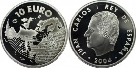10 Euro 2004 
Europäische Münzen und Medaillen, Spanien / Spain. EU-Erweiterung. 10 Euro 2004, Silber. KM 1099. Polierte Platte, Plastik Box