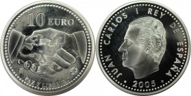 10 Euro 2005 
Europäische Münzen und Medaillen, Spanien / Spain. 60 Jahre Kriegsende. 10 Euro 2005, Silber. KM 1065. Polierte Platte, Plastik Box