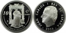 10 Euro 2006 
Europäische Münzen und Medaillen, Spanien / Spain. Karl V. / Europaprogramm. 10 Euro 2006, Silber. KM 1122. Polierte Platte, Plastik Bo...