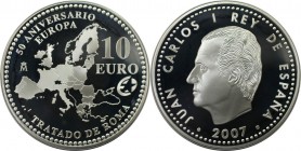10 Euro 2007 
Europäische Münzen und Medaillen, Spanien / Spain. Römische Verträge. 10 Euro 2007, Silber. KM 1135. Polierte Platte, Plastik Box