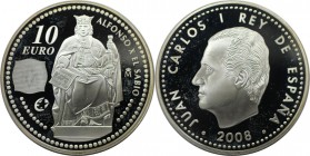10 Euro 2008 
Europäische Münzen und Medaillen, Spanien / Spain. Alfonso X "El Sabio". 10 Euro 2008, Silber. KM 1203. Polierte Platte, Plastik Box