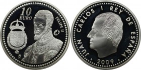 10 Euro 2009 
Europäische Münzen und Medaillen, Spanien / Spain. Felipe II. 10 Euro 2009, Silber. KM 1214. Polierte Platte