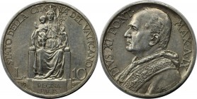 10 Lire 1930 / IX 
Europäische Münzen und Medaillen, Vatikan. Pius XI. (1922-1939). 10 Lire 1930 / IX, Silber. KM 21. Fast Stempelglanz